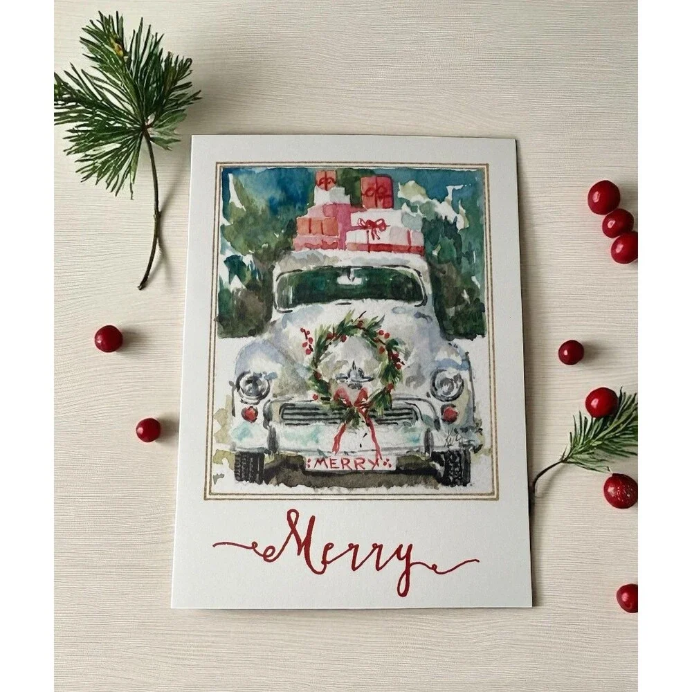 Odd Balls Vintage - Assorted Christmas Folded Note Cards - 10 Pack